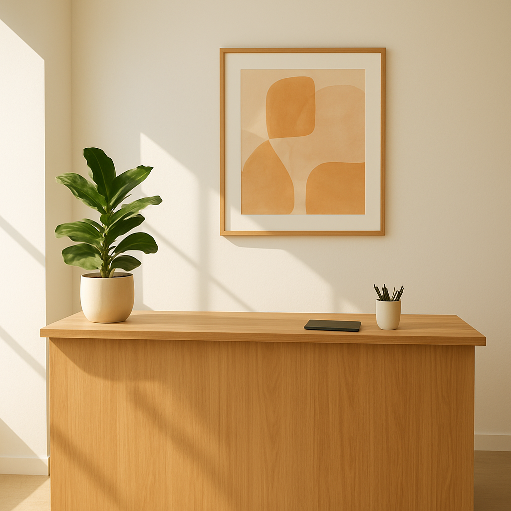 Professional business advisory meeting space with clean modern interior